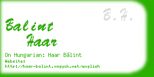 balint haar business card